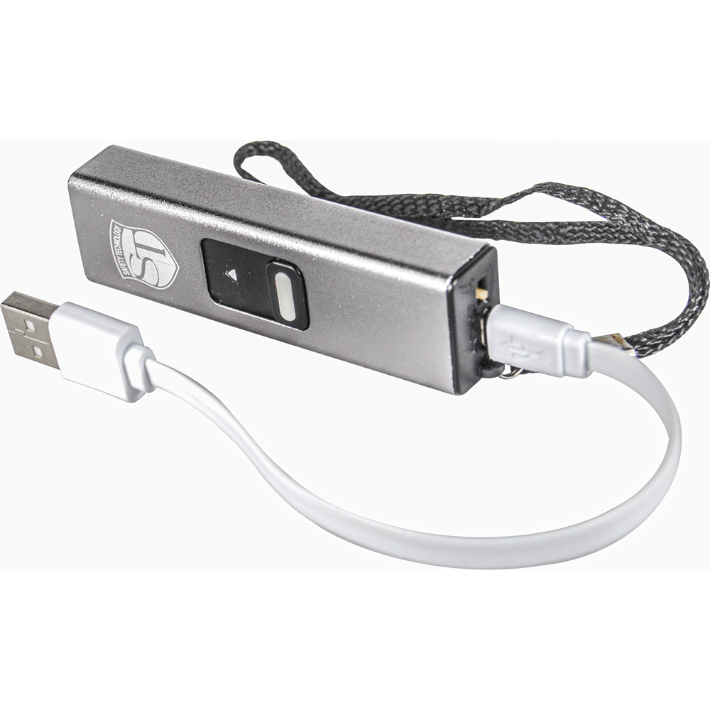 Slider 40 million volt stun gun flashlight 4.9 milliamps Silver view 5